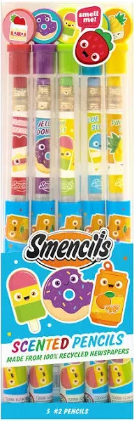 New in Package! Scentco SMENCILS 5 Scents #2 Scented Pencils!