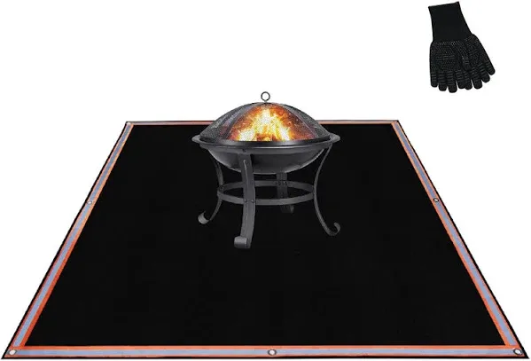 XL Fire Pit Mat, USA Based, Fireproof Under Grill Mat, 3 Layer, 67&#034; x 60&#034;, fo...