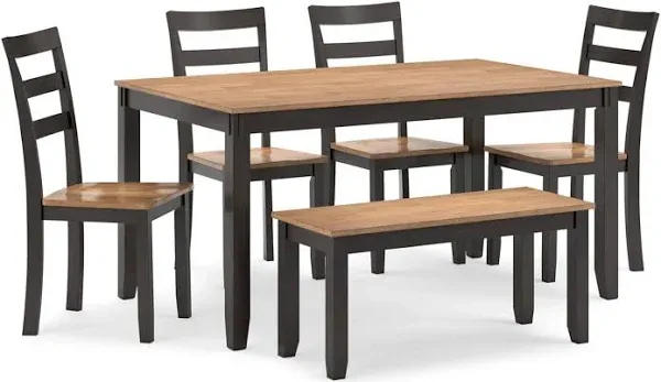 Signature Design by Ashley® Gesthaven Brown/Natural 6-Piece Dining Set | 321 Mattress | Gardner, KS