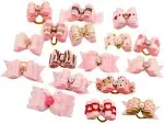 Pet Show Mixed Styles Pet Cat Puppy Topknot Small Dog Hair Bows with Rubber Band