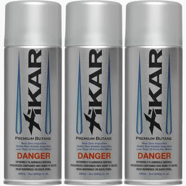 Xikar PUROFINE Premium Butane Fuel Refill with 0 Impurities - Premium Quality Fuel for Jet Flame Lighters and Torches - High Altitude Formula, 8oz (400ml)