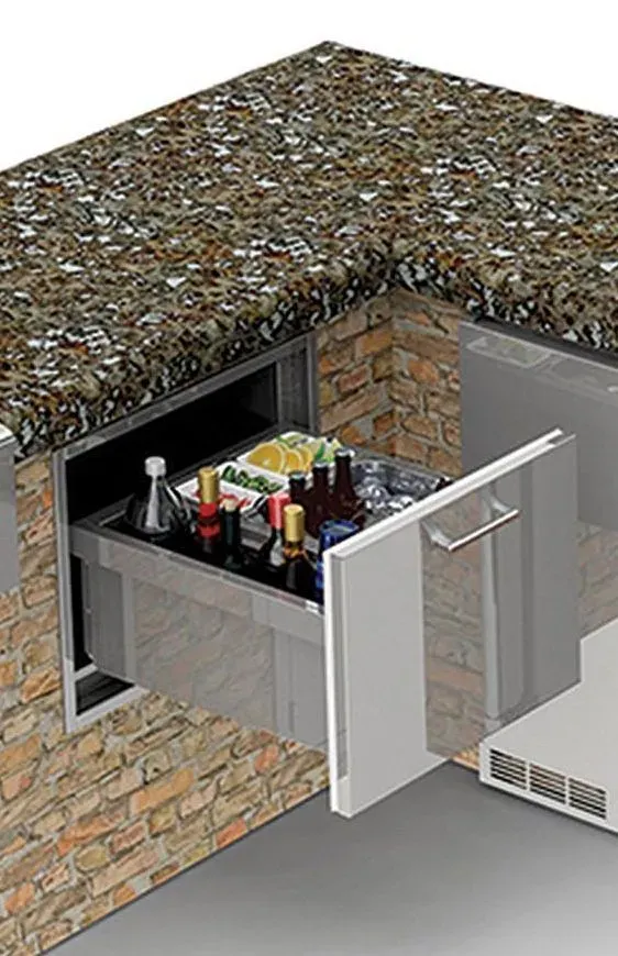 Alfresco AXE-ID Under Counter Ice Drawer and Insulating Beverage Center