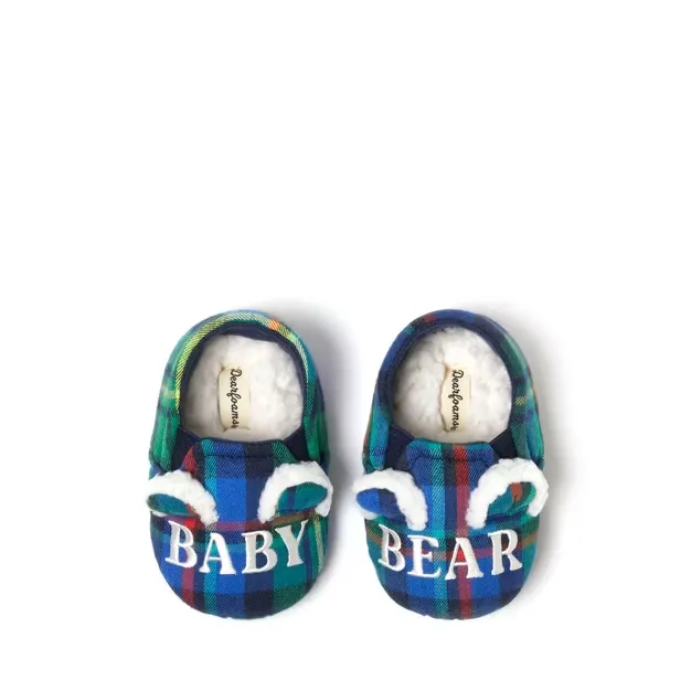 Dearfoams Baby Bear Plaid Closed Back