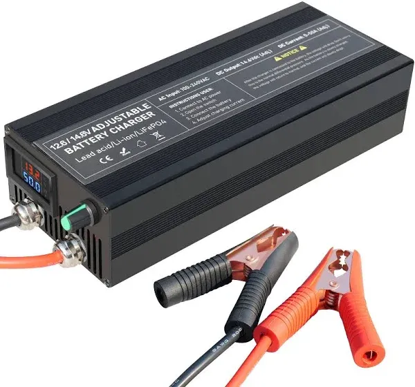 Fast Charging 14.6V 0-50A Current Adjustable LiFePO4 Battery Charger