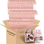 Candy Cane Peppermint Flavored 72 Pieces Individually Wrapped Free Creative Idea Booklet Included. Red & White