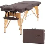 BestMassage Massage Table Massage Bed Spa Bed 73 inch Portable 2 Folding wCarry Case Table Heigh Adjustable Salon Bed Face Cradle Bed, Brown