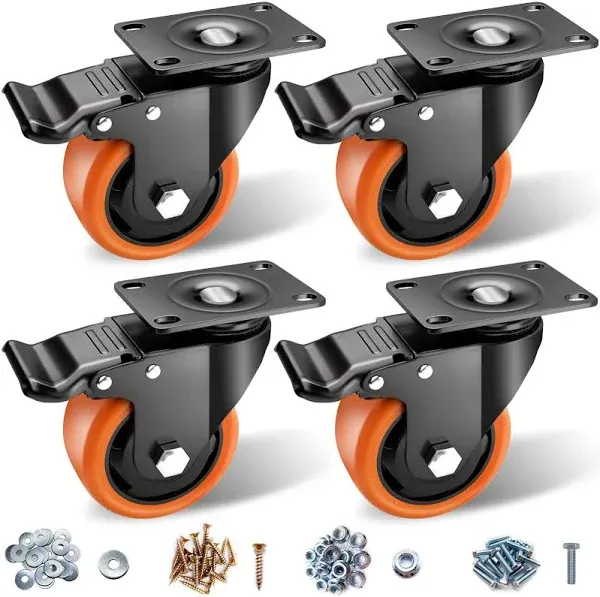 VEVOR 3-Inch Swivel Plate Caster Wheels