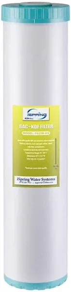 iSpring FG25B-KS High Capacity Heavy Metal Reducing GAC and KDF Whole House Water Filter Replacement Cartridge, 4.5” x 20”