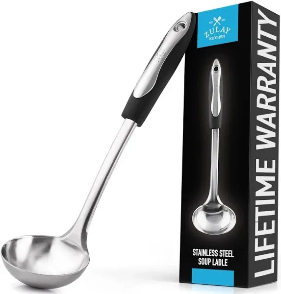 Soup Ladle - Durable Stainless Steel Ladle for Cooking, Gravy, Sauces, and More