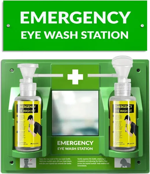 Portable Eye Wash Station OSHA Approved - Wall-Mounted First Aid Eye Wash Kit W/