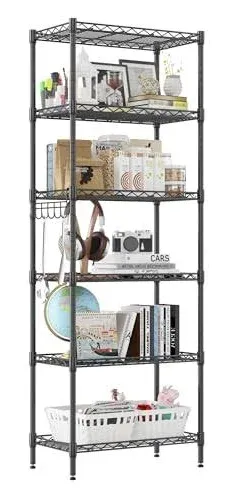 Homdox 6-Tier Storage Shelf Wire Shelving Unit Free Standing Rack Organization