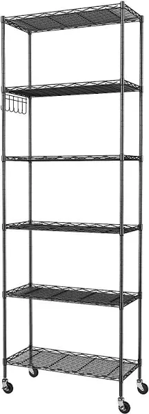 Homdox 6-Tier Storage Shelf Wire Shelving Unit Free Standing Rack Organization