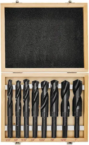 Bauer Black Oxide Silver and Deming Drill Bit Set 8-Piece