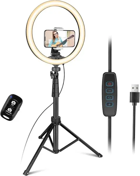 UBeesize 12" LED Ring Light with Tripod Stand, Phone Holder, and Selfie Ring Light