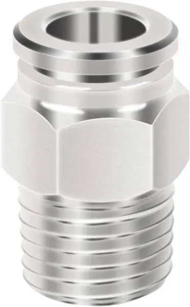 Beduan Pneumatic BPC Nickel-Plated Brass Push to Connect Air Fitting, 5/16" Tube OD x 1/4" NPT Male Thread Straight Push Lock Fitting