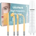 High Frequency Facial Wand - UUPAS Portable Handheld High Frequency Facial Skin Machine with 4 Pcs Orange Glass Tubes