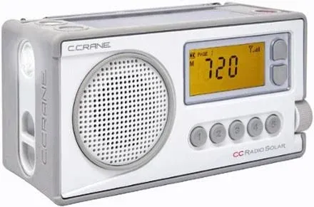 C Crane Ccradio Solar Digital Am/Fm/Weather and Alert Windup Emergency Radio White