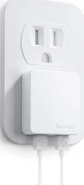 Nekmit Dual Port Ultra Thin Flat USB Wall Charger with Smart IC