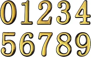 Golden Self-adhesive Mailbox Number House Number House Logo 4 Inches 10 packs 0-9