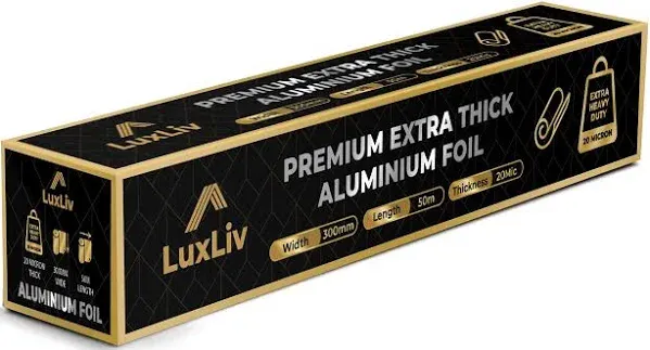 Luxliv Extra Thick Heavy Duty 20 Micron Kitchen Aluminum Foil 161 Sq Ft