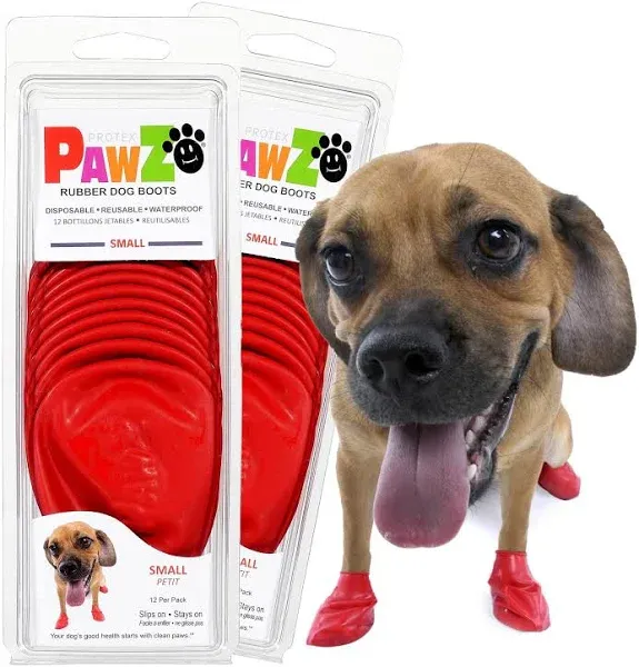  Rubber Dog Boots for Paws up to 2&#034;, 24 Total (2 Packs of 12) - All X-Small