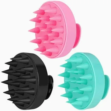 vivinin Scalp Massager, 3 Pack Scalp Scrubber, Scalp Brush Shampoo Brush, Hair Massager Scalp for Scalp Exfoliator, Soft Silicone Scalp Massager Hair Growth for Dandruff Removal