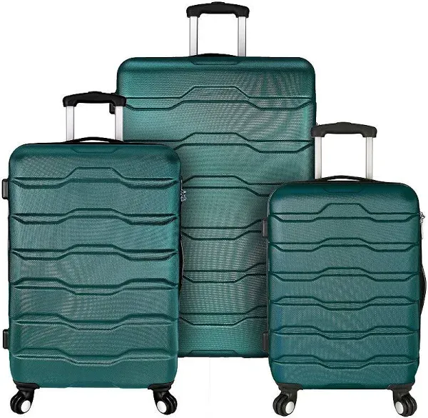 Elite Luggage Omni 3 Piece Hardside Spinner Luggage Set (Teal)