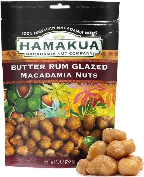 Hamakua Macadamia Nuts, Butter Rum Glazed - 10 oz