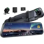 P10 Pro 10&#034; 4K Mirror Dash Cam, Rear View Mirror Camera Smart Driving Assistant 