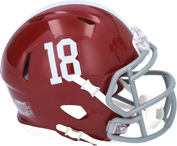 Alabama Crimson Tide Riddell #18 Speed Mini Helmet - College Mini Helmets