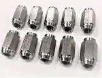 eCustomhitch Ten (10) Pack Solid 304 Stainless Steel 1/2-20 Lug Nuts For Trailer Wheel Rim 1/2" 20 Thread