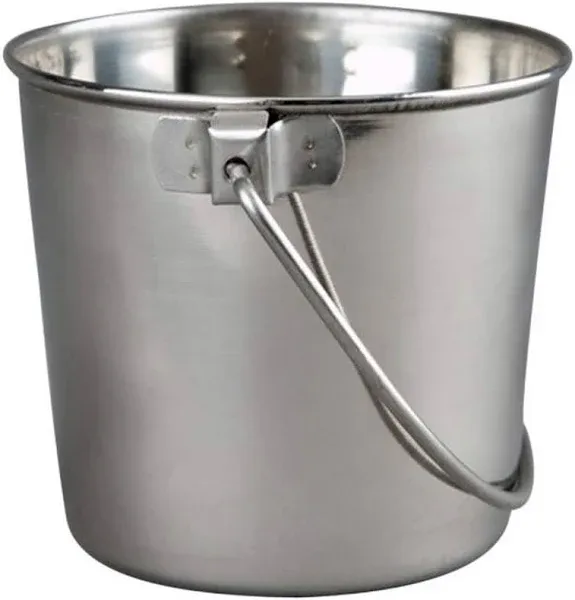 Heavy Stainless Steel Round Bucket, 9-Quart