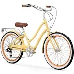 sixthreezero 26 inch Women's Step-Through Hybrid Bicycle 7 Speed Cream