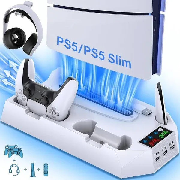 PS5 Stand Cooling Station with Dual PS5 Charging Station