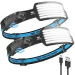 Rechargeable Headlamp, 2 Pack Wide Angle 6*White Light The Brightest LED Head...