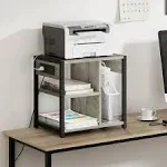 Printer Stand with Charging Station, Home Office Desktop Printer Stand with S...