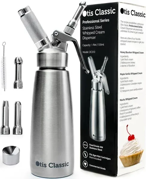 Otis Classic Stainless Steel Whipped Cream Dispenser, 500ml- NEW