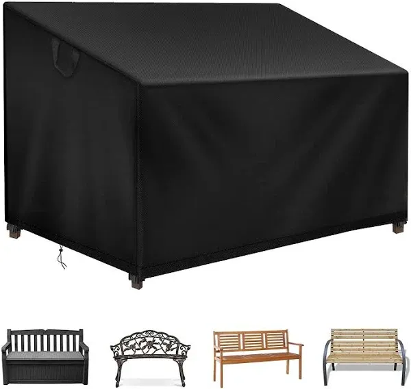 Outdoor Bench Cover Waterproof, 52.7"L x 26"W x 35"H 2 Seater Patio Garden Bench Cover, 600D Heavy Duty Oxford Fabric Patio Loveseat Sofa Cover, Fade/Snow/Wind/Dust Resistant