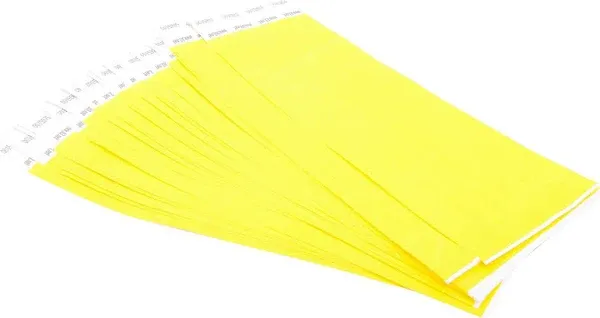 SICURIX® Security Wristbands, 0.75" x 10", Yellow, 100/Pack (BAU85070)