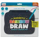 Chuckle & Roar - Magnetic Rainbow Draw - Colorful Pen Metal Popping Board - Free-Draw and Stencil - Ages 3 and Up