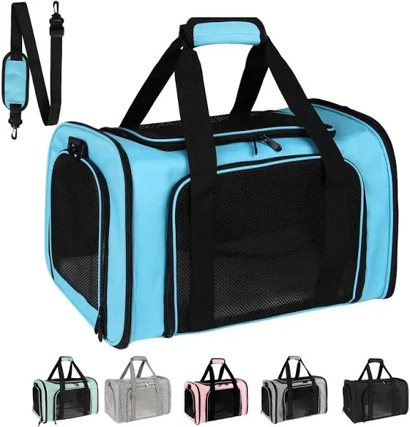 Top tasta Dog Cat Carrier Pet Carriers for Small Medium Large Cats Dogs Carrier Soft Sided Small Puppy Dog Carrier Portable Foldable Airline Approved Dog Cat Travel Carrier Blue Large