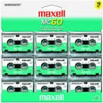 Brand New Maxell MC-60 UR Microcassettes (Pack of 9)