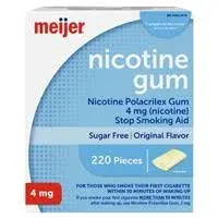 Nicotine Uncoated Gum 4 Mg Original  Flavor 220 Count Control Nicotine Cravings