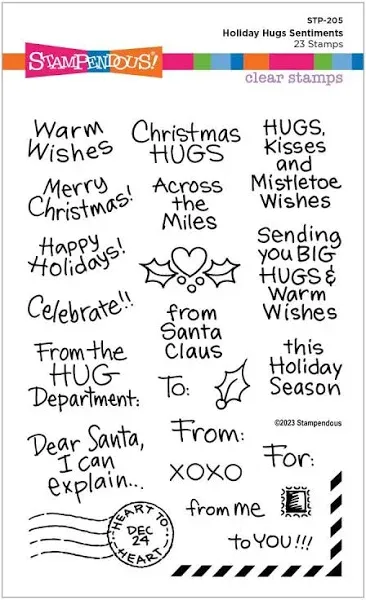 Stampendous Holiday Hugs Sentiments Clear Stamp Set