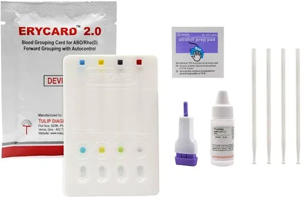 Innovating Science Erycard ABO/RH Blood Typing Card