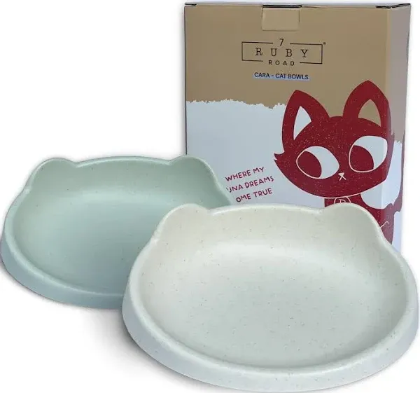 7 Ruby Road Anti Whisker Fatigue Cat Bowl Set of 2