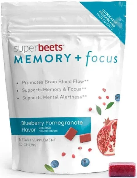 Human N Superbeets Memory & Focus Chews, Blueberry Pomegranate (30 ct)