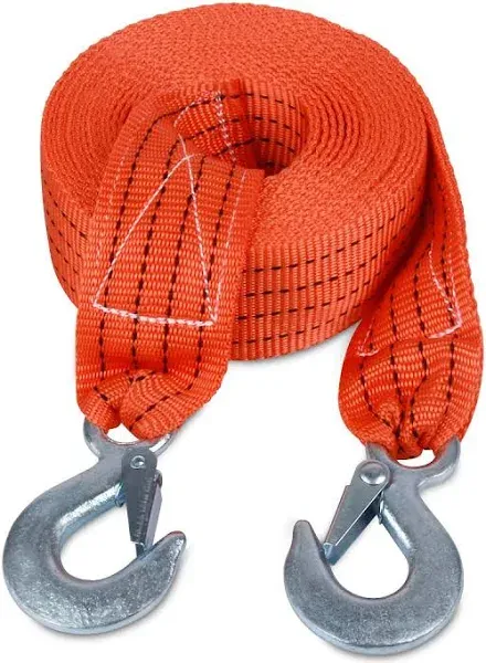 Tow Strap Hooks 2In X20Ft Recovery Strap 10,000LB Break Strengthened Towing