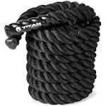 Titan Fitness Battle Rope 50ft x 2in, Poly Dacron Heavy Rope for Home Gym Train