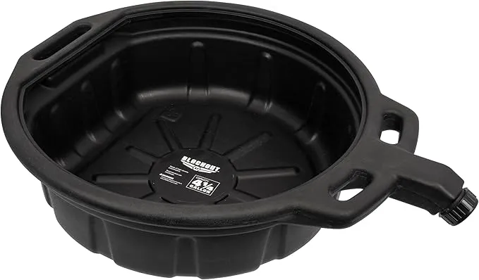 Blackout XP 4-1/4 Gallon Portable Oil Drain Pan with Spout Cap – Catch Engine Oil, Antifreeze Coolant, Transmission Fluid – Perfect for No Mess Oil Change and Waste Oil Disposal